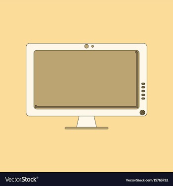Flat icon on background computer monitor vector image