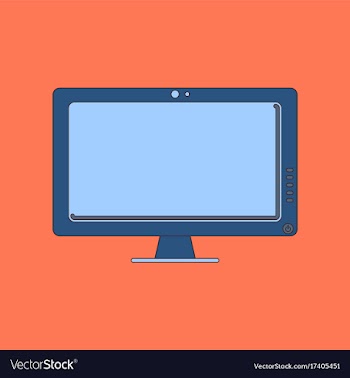 Flat icon on background computer monitor vector image