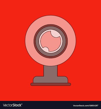 Flat icon on background computer Webcam vector image