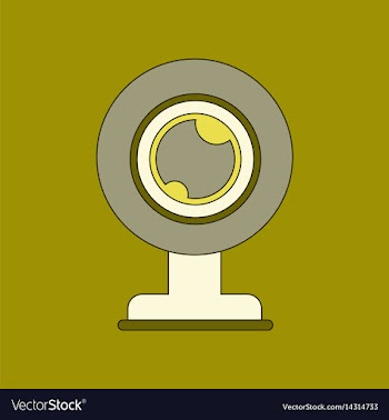 Flat icon on background computer webcam vector image