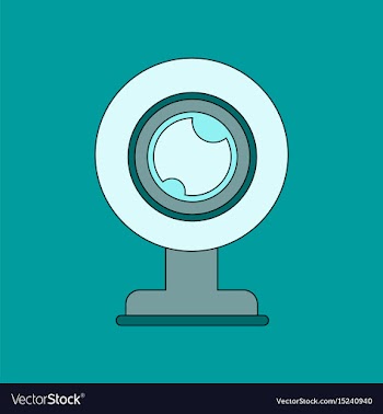 Flat icon on background computer webcam vector image