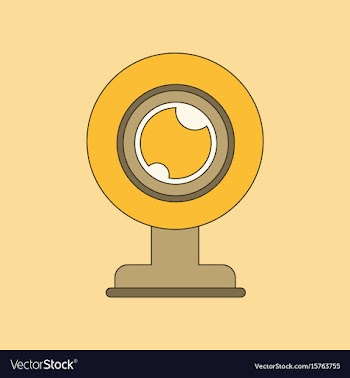 Flat icon on background computer webcam vector image