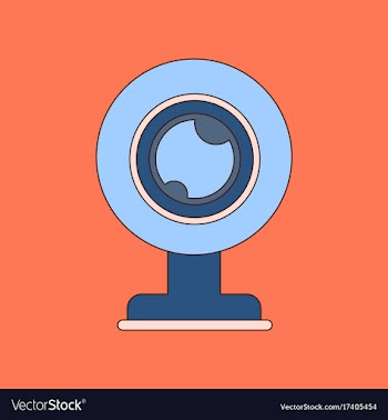 Flat icon on background computer webcam vector image