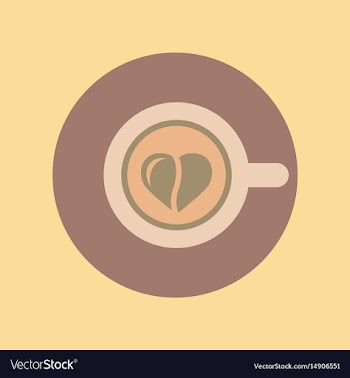 Flat icon on background cup coffee heart vector image