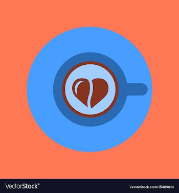 Flat icon on background cup coffee heart vector image