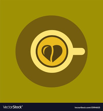 Flat icon on background cup coffee heart vector image