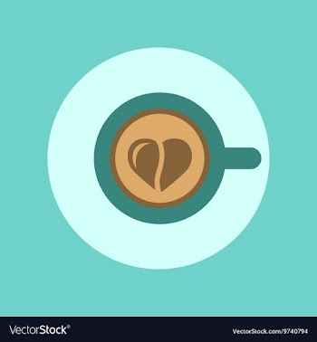 Flat icon on background Cup coffee Heart vector image