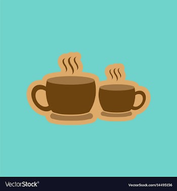 Flat icon on background cups hot coffee vector image