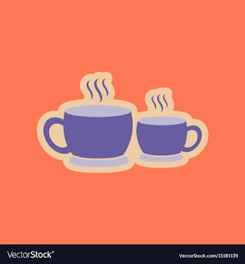 Flat icon on background cups hot coffee vector image
