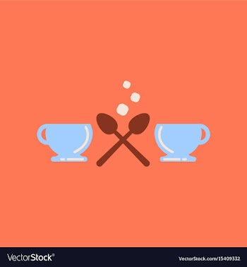 Flat icon on background cups hot coffee vector image
