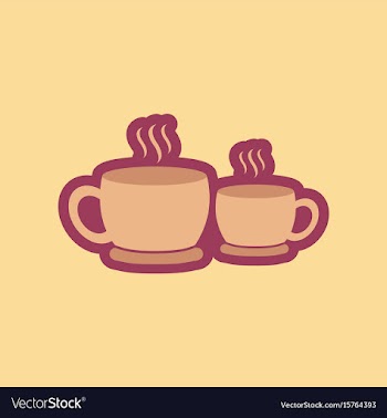 Flat icon on background cups hot coffee vector image