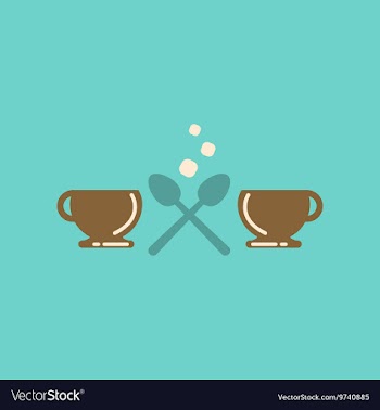 Flat icon on background cups hot coffee vector image