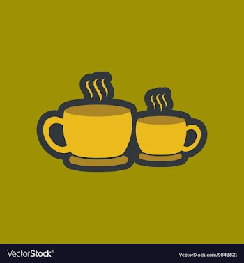 Flat icon on background cups hot coffee vector image