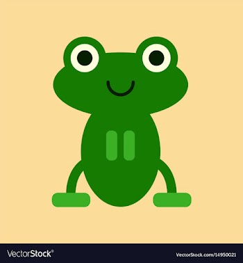 Flat icon on background cute frog cartoon vector image