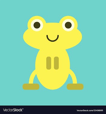Flat icon on background cute frog cartoon vector image