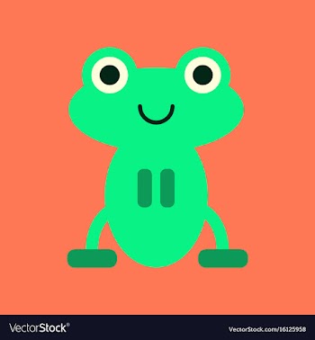Flat icon on background cute frog cartoon vector image