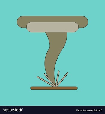 Flat icon on background disaster tornado vector image