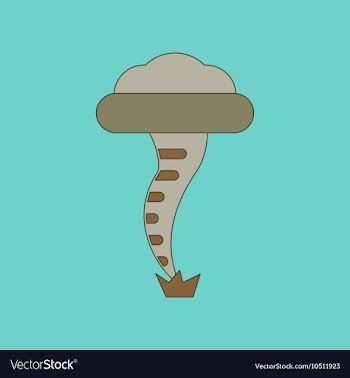 Flat icon on background disaster tornado vector image