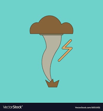 Flat icon on background disaster tornado vector image