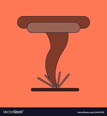 Flat icon on background disaster tornado vector image