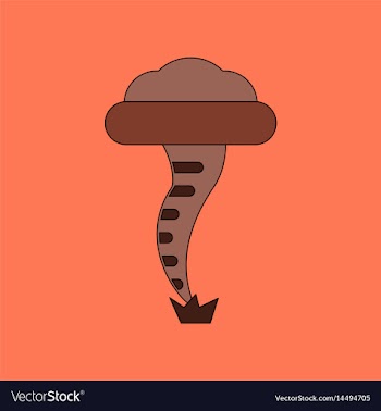 Flat icon on background disaster tornado vector image