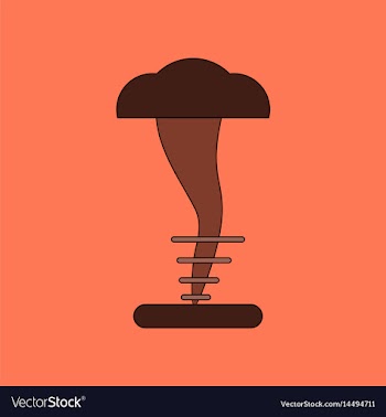 Flat icon on background disaster tornado vector image