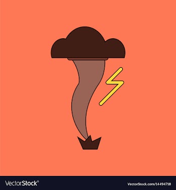 Flat icon on background disaster tornado vector image