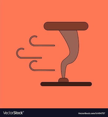Flat icon on background disaster tornado vector image