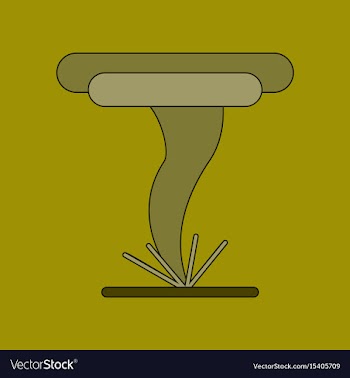 Flat icon on background disaster tornado vector image