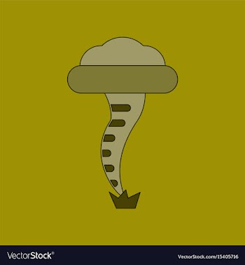Flat icon on background disaster tornado vector image
