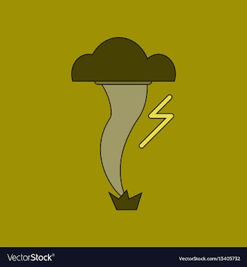 Flat icon on background disaster tornado vector image