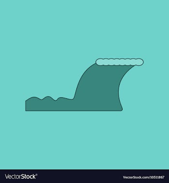 Flat icon on background disaster tsunami vector image