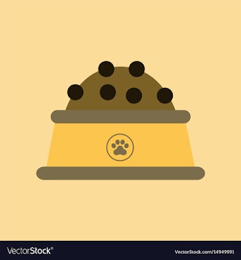 Flat icon on background dog food bowl vector image