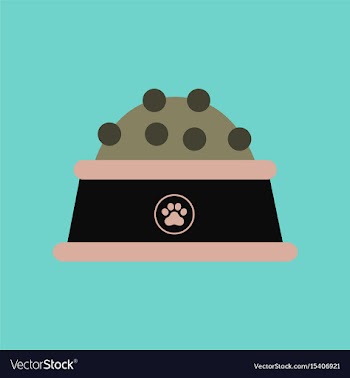 Flat icon on background dog food bowl vector image
