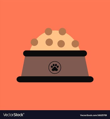 Flat icon on background dog food bowl vector image