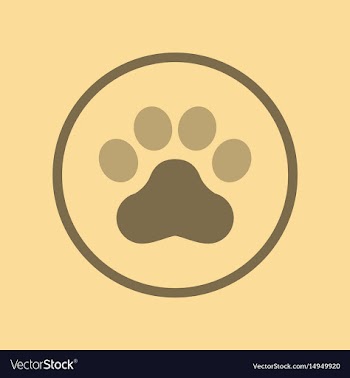 Flat icon on background dog trail vector image