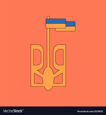 Flat icon on background emblem of ukraine vector image