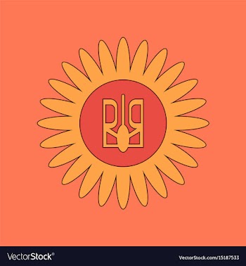 Flat icon on background emblem of ukraine vector image