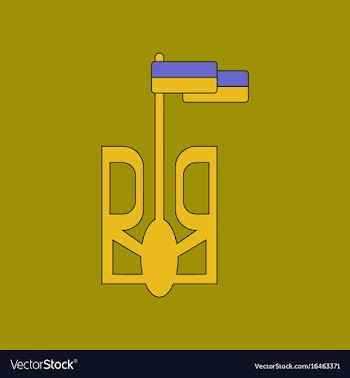 Flat icon on background emblem of ukraine vector image