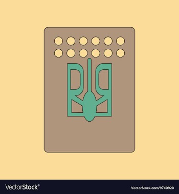 Flat icon on background emblem of Ukraine vector image