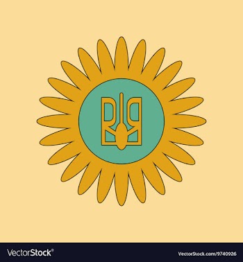 Flat icon on background emblem of Ukraine vector image