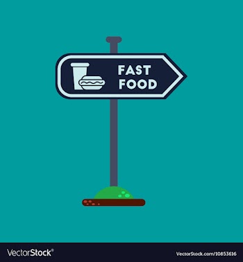 Flat icon on background fast food sign vector image