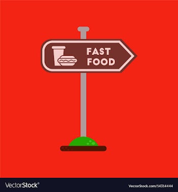 Flat icon on background fast food sign vector image