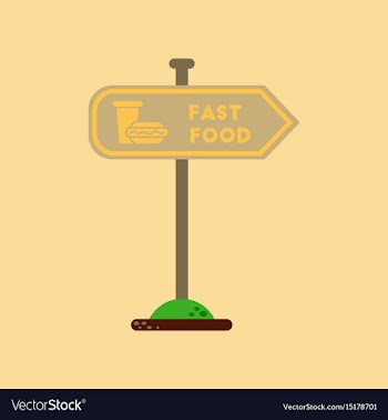 Flat icon on background fast food sign vector image