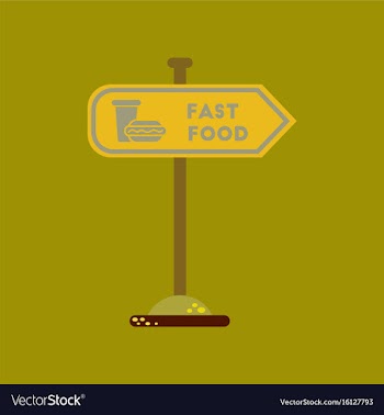 Flat icon on background fast food sign vector image