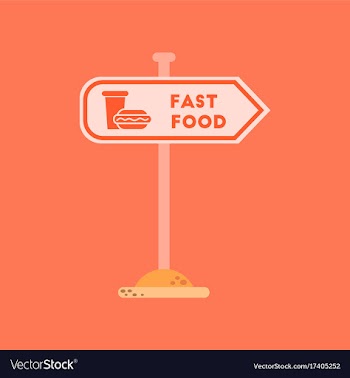Flat icon on background fast food sign vector image