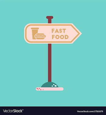 Flat icon on background fast food sign vector image
