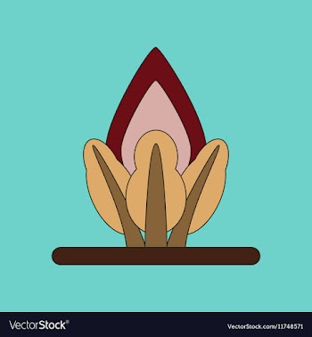 Flat icon on background fire in the forest vector image