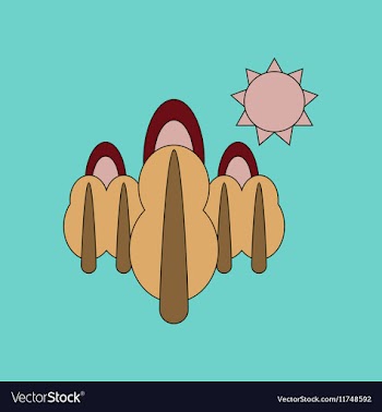 Flat icon on background fire in the forest vector image