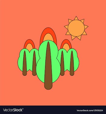 Flat icon on background fire in the forest vector image